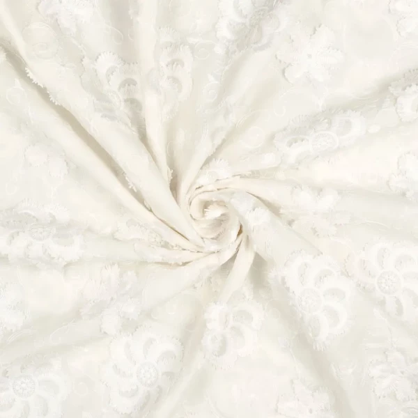 Embroidery Flowy White