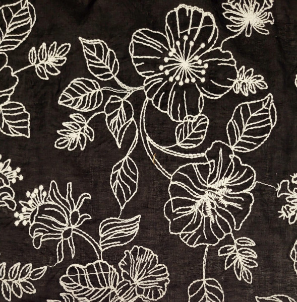 Cotton batist embroidered flower