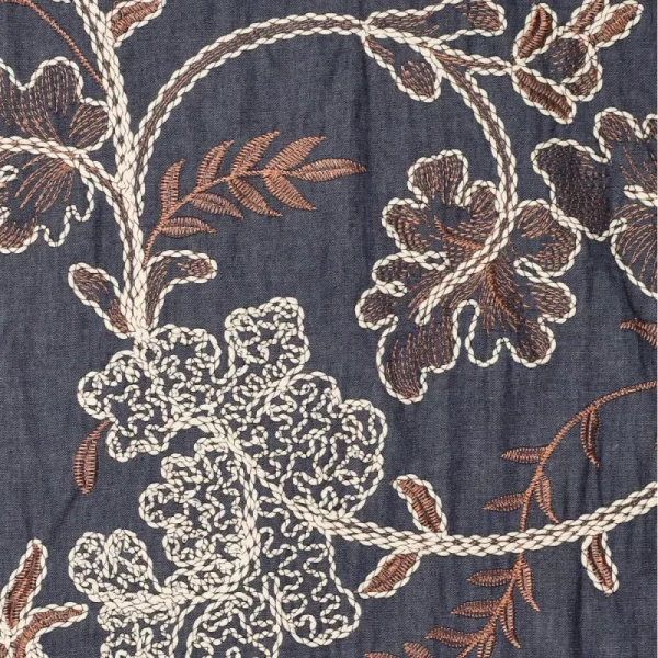 Denim Embroidery Dark Blue