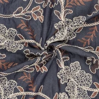 Denim Embroidery Dark Blue