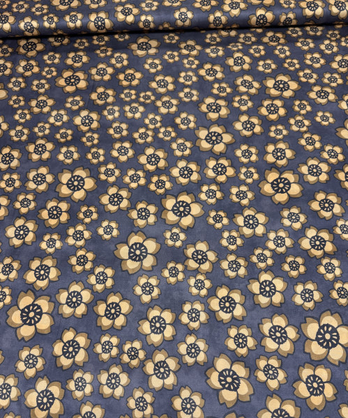 A La Ville Flowery Blue Satin