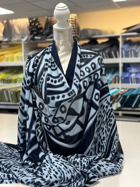 Viscose  Chiffon Blue
