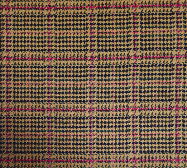 Wol Blend Mantel Check Pink