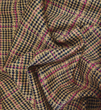 Wol Blend Mantel Check Pink