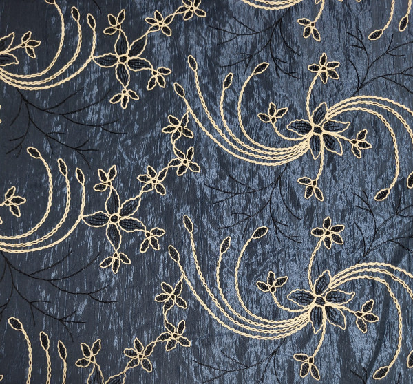 Lyocell Embroidery Blue