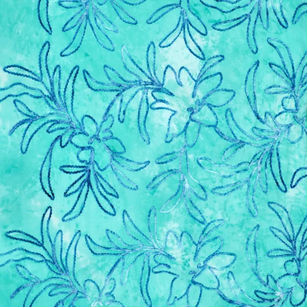 Tie Dye Cotton Chenille Aqua