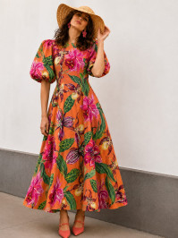 Viscose Twill Flowy Orange