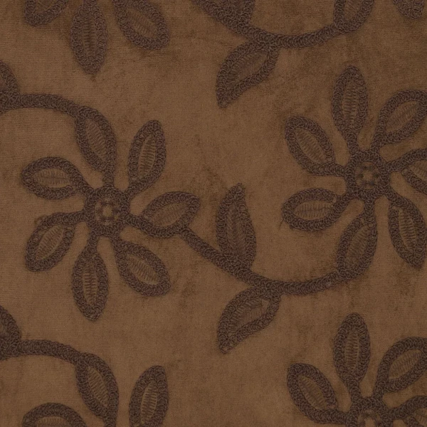 Suede Embroidery Brown