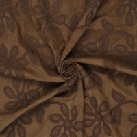 Suede Embroidery Brown