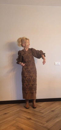 Suede Embroidery Brown  1